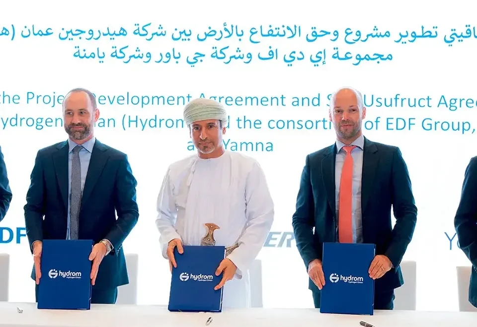 EDF Group J-Power and Yamna consortium green ammonia project Oman Dhofar land block signing ceremony with Hydrom