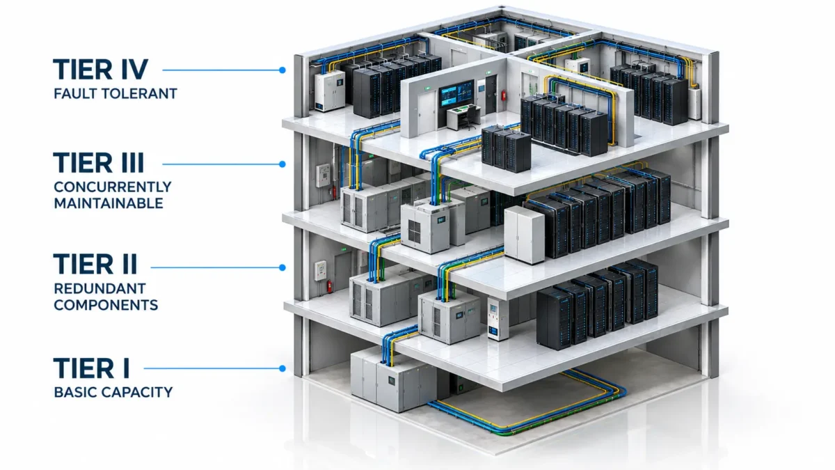 Data Center Uptime Tiers (Tier I–IV)
